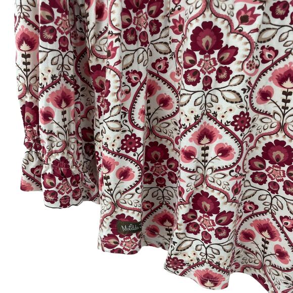 Matilda Jane Ruffle Sleeve V Neck Embroidered Floral Top Red Pink Womens Small - Picture 7 of 7